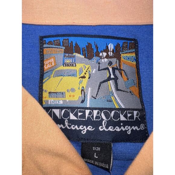 Knickerbocker Vintage Design Shirt Men’s Size L Blue Lemon Tony Retro Button Up - Picture 7 of 16